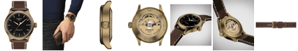 Tissot Men's Swiss Automatic Gent XL Swissmatic Brown Leather Strap Watch 43mm